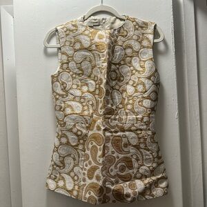 Stella McCartney Gold and Cream Paisley Top